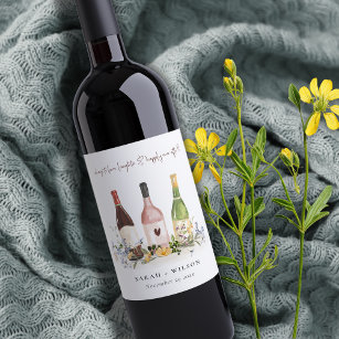 Wildflowers Cheers to Love Wine Bottles Wedding Wine Label
