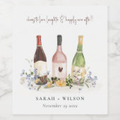 Wildflowers Cheers to Love Wine Bottles Wedding Wine Label (Single Label)