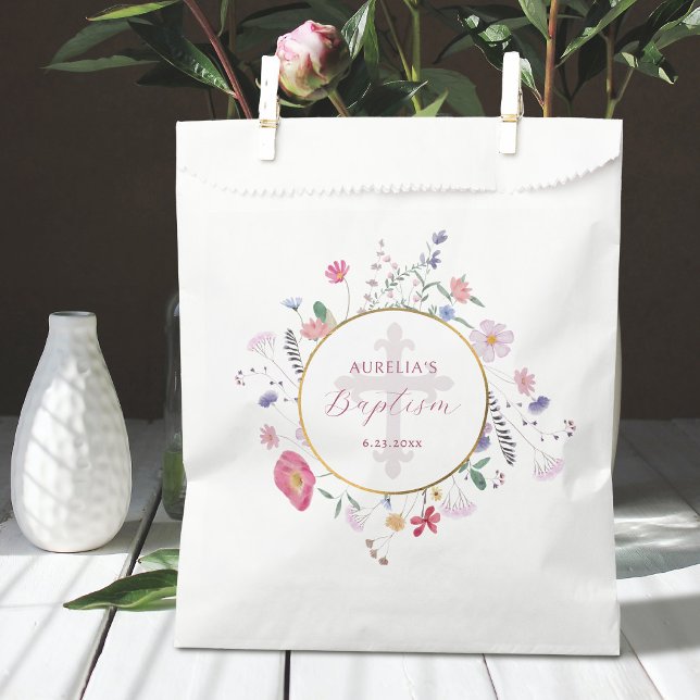 Wildflowers Circle Baptism Favour Bag (Creator Uploaded)
