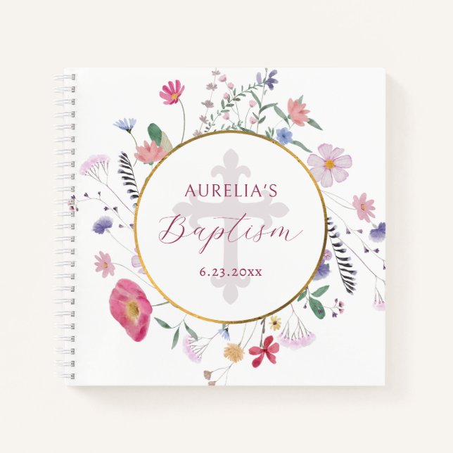 Wildflowers Circle Baptism Guest Book (Front)