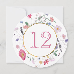 Wildflowers Circle Round Table Number