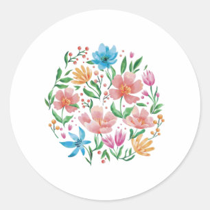 Wildflowers Classic Round Sticker