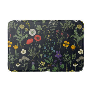 Wildflowers collage bath mat