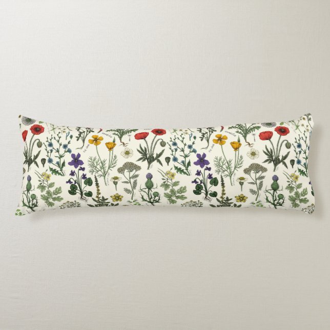 Wildflowers collage body cushion (Front)