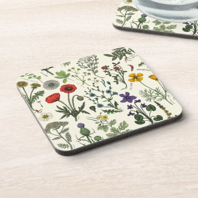 Wildflowers collage coaster (Left Side)