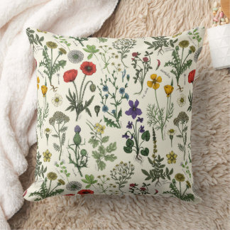 Wildflowers collage cushion