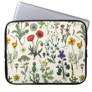 Wildflowers collage laptop sleeve