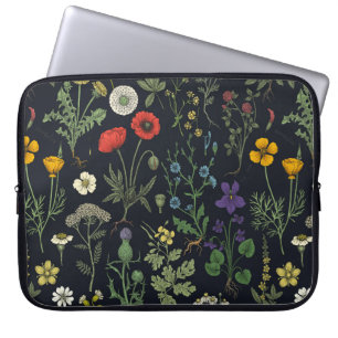 Wildflowers collage laptop sleeve