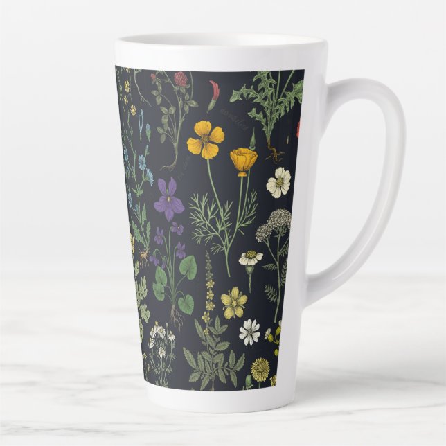 Wildflowers collage latte mug (Right)