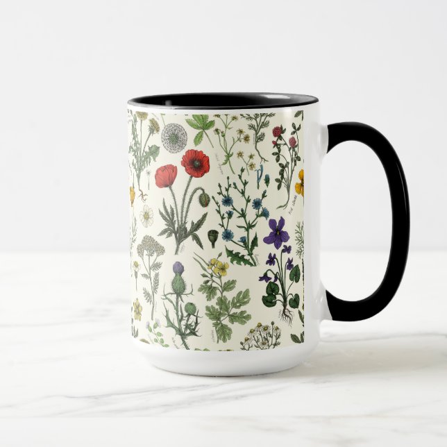 Wildflowers collage mug (Right)