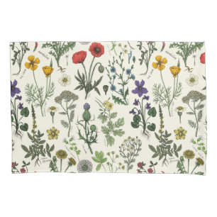 Wildflowers collage pillowcase