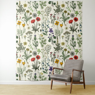 Wildflowers collage tapestry