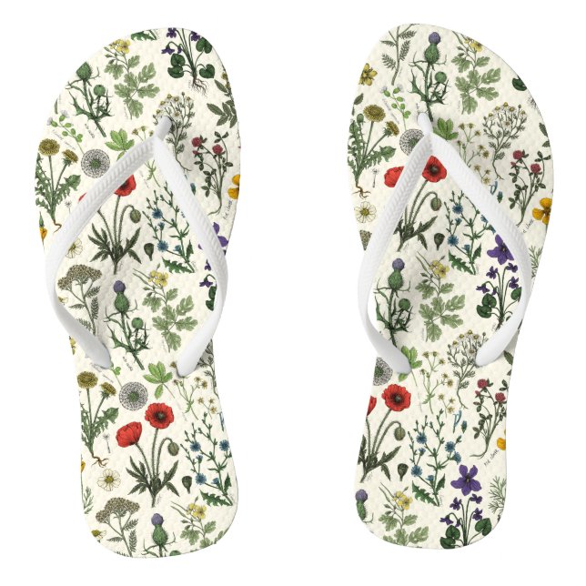 Wildflowers collage thongs (Footbed)
