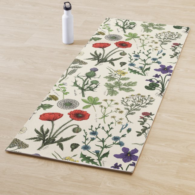 Wildflowers collage yoga mat (In Situ)