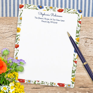 Wildflowers Colourful Floral Border Paper