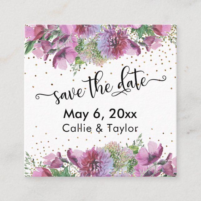 Wildflowers Confetti Save the Date Details Insert (Front)