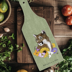 Wildflowers Cougar Mountain Lion Puma Cutting Board