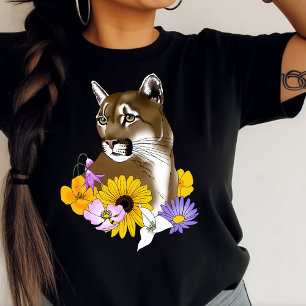 Wildflowers Cougar Mountain Lion Puma Tri-Blend Shirt