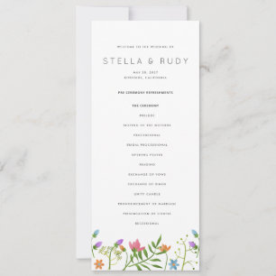 Wildflowers Country Botanical Wedding Program