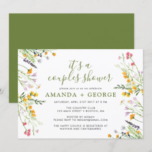 Wildflowers Couple shower party invitation