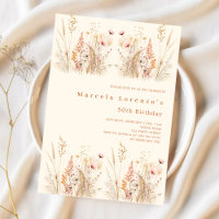 Wildflowers cream peach boho birthday