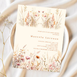 Wildflowers cream peach boho budget Baby Shower