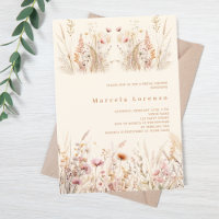 Wildflowers cream peach pink boho Bridal Shower
