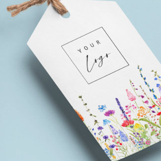 Wildflowers Custom Logo Colour Hang Tags W/String
