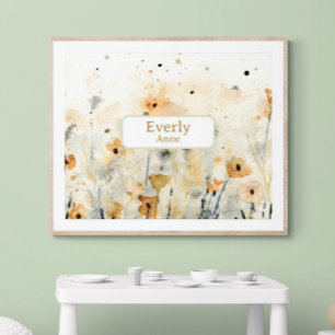 Wildflowers Custom Name Nursery Decor Floral