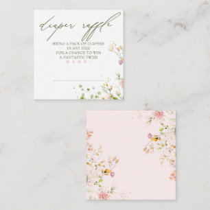 Wildflowers Cute Diaper Raffle Enclosure Card