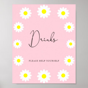 Wildflowers Daisies - Drinks help yourself Poster