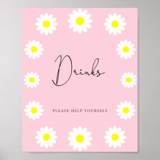Wildflowers Daisies - Drinks help yourself Poster (Front)