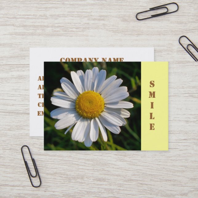 WILDFLOWERS DAISY BUSINESS CARD (Front/Back In Situ)