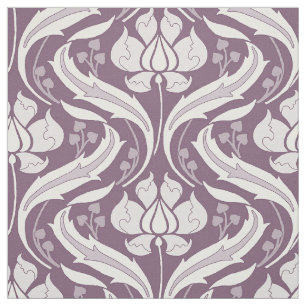 Wildflowers Damask Aubergine Fabric