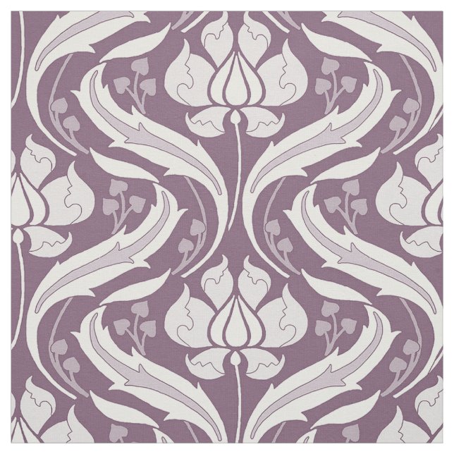 Wildflowers Damask Aubergine Fabric (Swatch)
