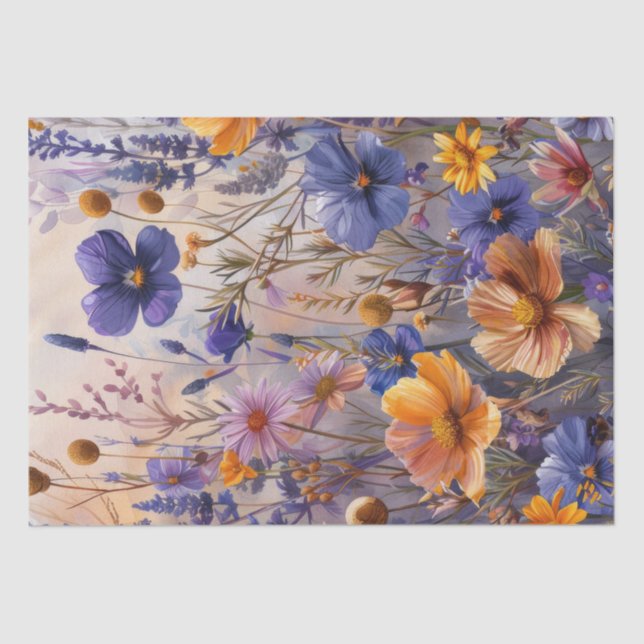Wildflowers Decoupage Tissue Paper (Front)