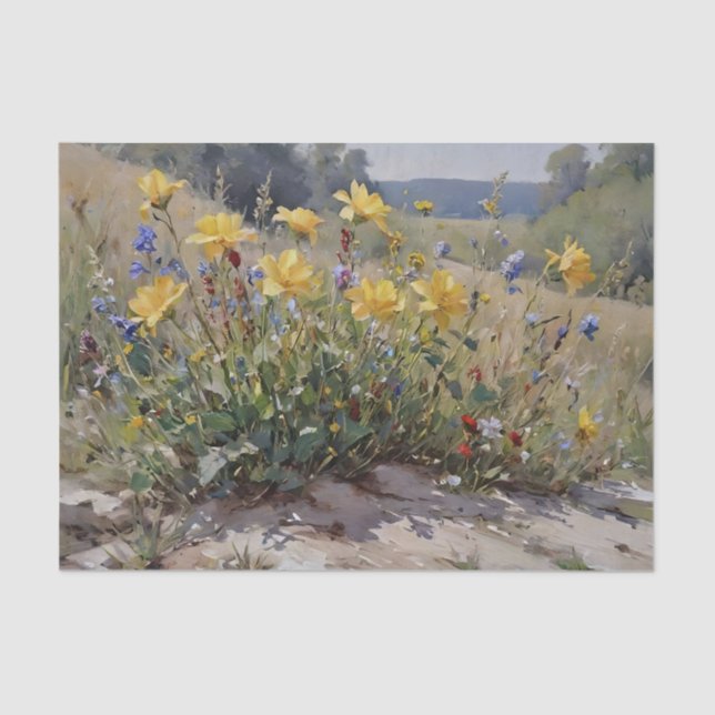 Wildflowers Decoupage Tissue Paper (Front)