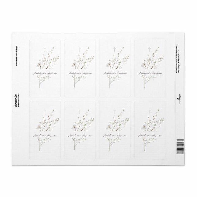 wildflowers delicate bouquet Baptism  (Full Sheet)