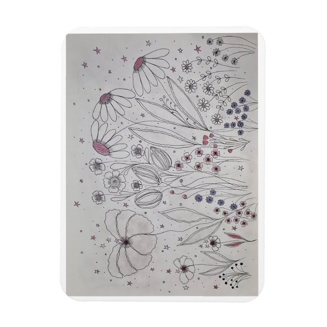 Wildflowers design magnet (Vertical)
