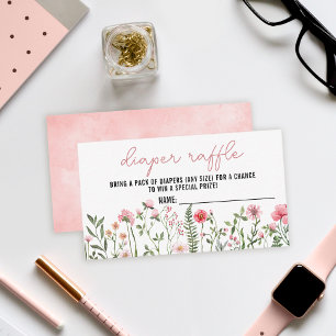 Wildflowers diaper raffle ticket enclosure card