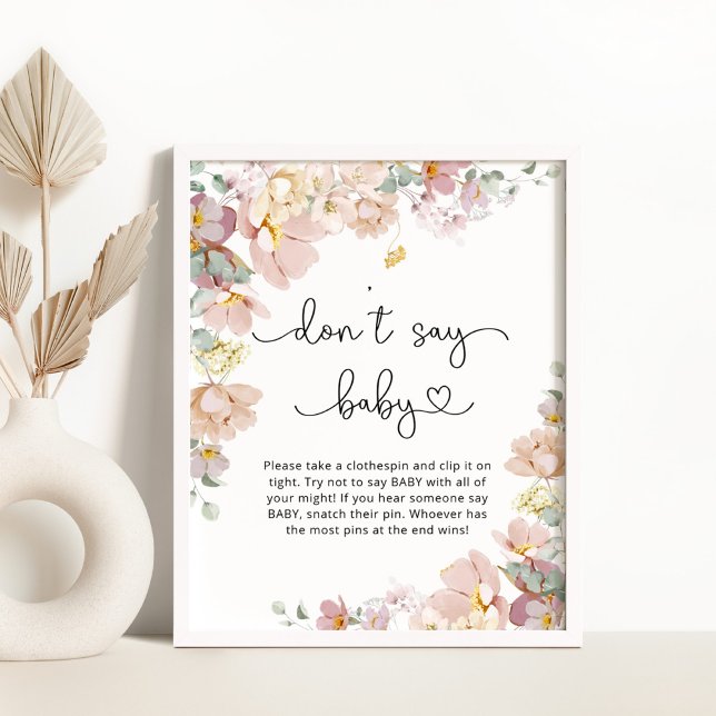 Wildflowers Don't say baby shower game Poster (Creator Uploaded)