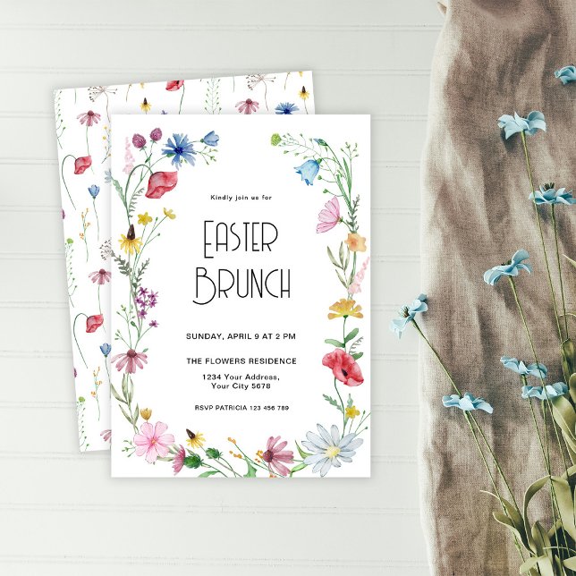 Wildflowers Easter Brunch Invitation (Creator Uploaded)