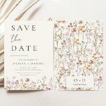 Wildflowers Elegant Boho Save the Date Minimalist<br><div class="desc">This elegant boho save the date minimalist wildflower invitation is the perfect way to announce your upcoming nuptials in a stylish and affordable way. The invitation features a simple design with a wildflower and a modern font. The invitation is customisable with your own text and details, making it the perfect...</div>