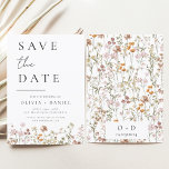 Wildflowers Elegant Boho Save the Date Minimalist<br><div class="desc">This elegant boho save the date minimalist wildflower invitation is the perfect way to announce your upcoming nuptials in a stylish and affordable way. The invitation features a simple design with a wildflower and a modern font. The invitation is customisable with your own text and details, making it the perfect...</div>