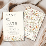 Wildflowers Elegant Boho Save the Date Minimalist<br><div class="desc">This elegant boho save the date minimalist wildflower invitation is the perfect way to announce your upcoming nuptials in a stylish and affordable way. The invitation features a simple design with a wildflower and a modern font. The invitation is customisable with your own text and details, making it the perfect...</div>