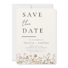Wildflowers Elegant Boho Save the Date Minimalist