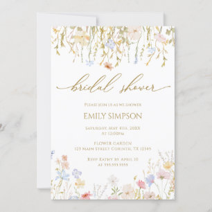 Wildflowers elegant Bridal Shower Invitation