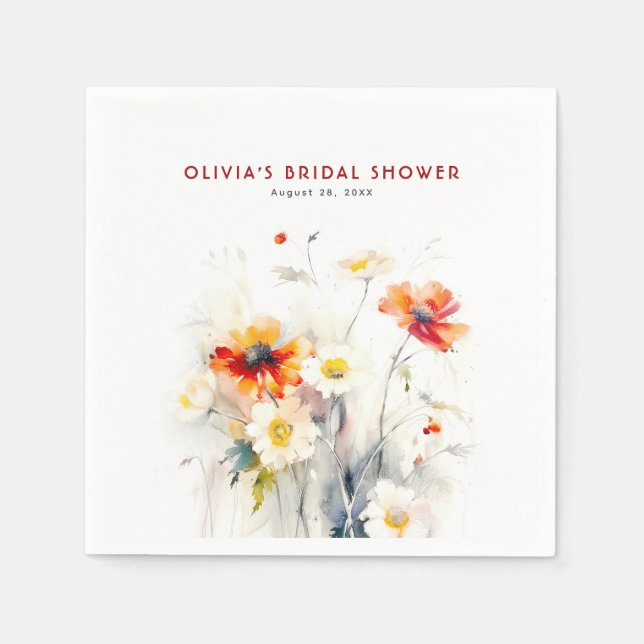 Wildflowers Elegant Minimalist  Napkin (Front)