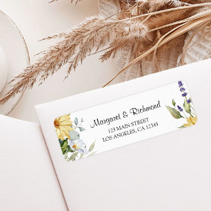 Wildflowers Elegant Vintage Wedding Return Address Label