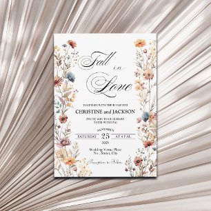 Wildflowers Fall in Love Elegant Wedding Invitation